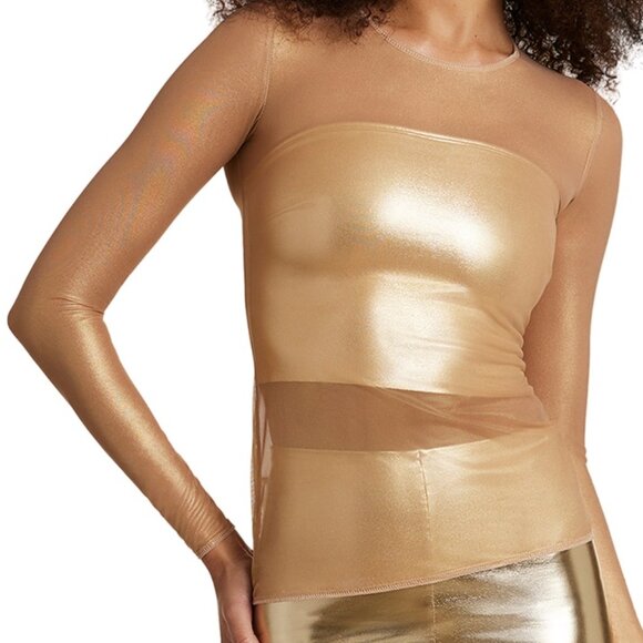 Commando Gilded Chic Mesh Long Sleeve Top - TU207 (Gold) - Picture 1 of 2